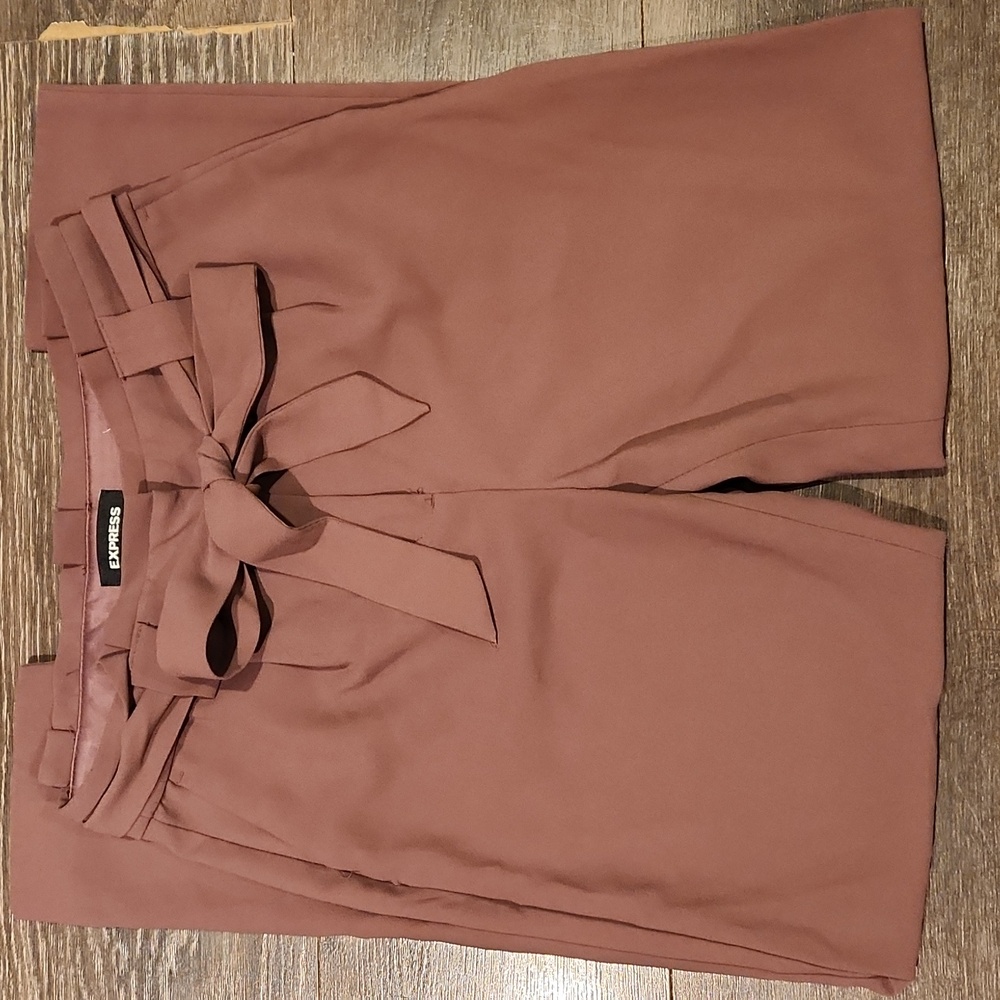 Express Brown Ankle Cropped Pants
